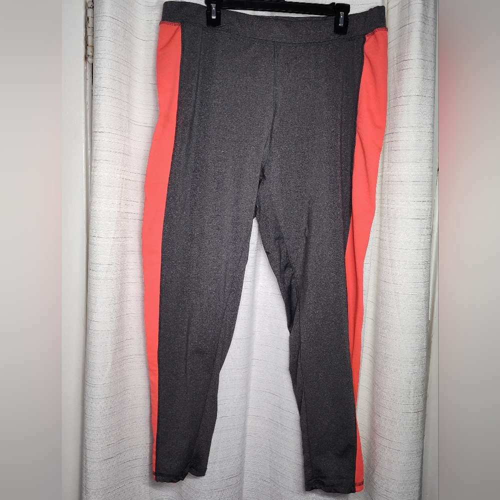 Gray and Coral Athletic Leggings